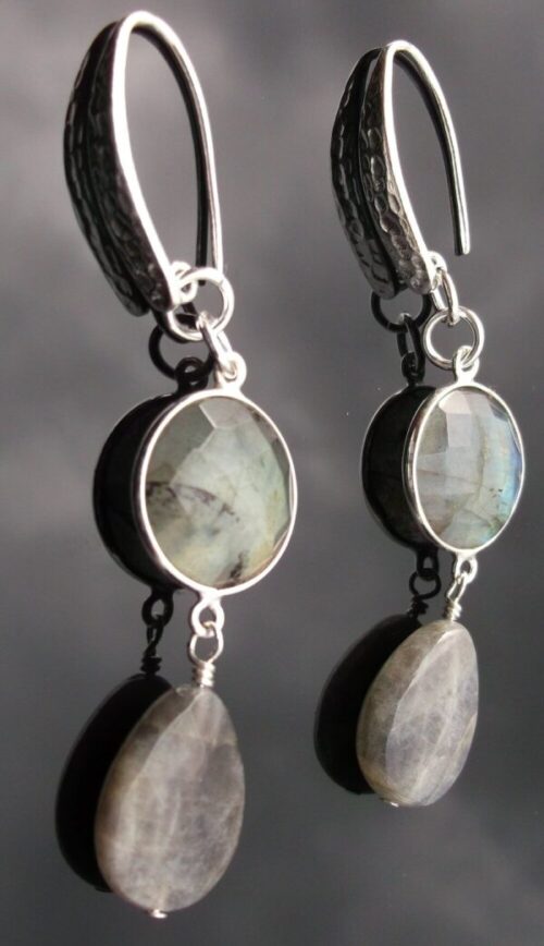 Labradorite and Sterling Silver Earrings.