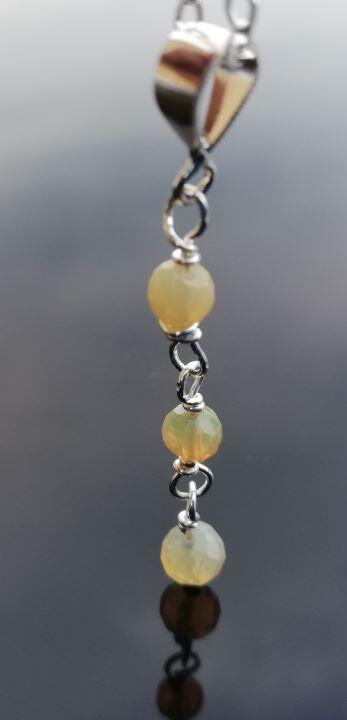 Opal drop Silver Necklace
