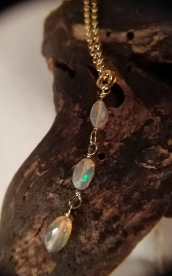 Opal Drop Gold Necklace