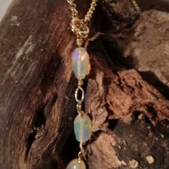 Opal Drop Gold Necklace