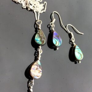 Abalone & Sterling Silver necklace and earrings.
