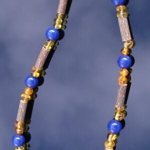 Baltic Amber, Hazelwood & Lapis Lazuli Necklace