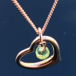 Curved Heart & Peridot Necklace