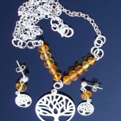 Amber & Tree of Life necklace set.