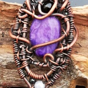 Charoite and Spinel Pendant
