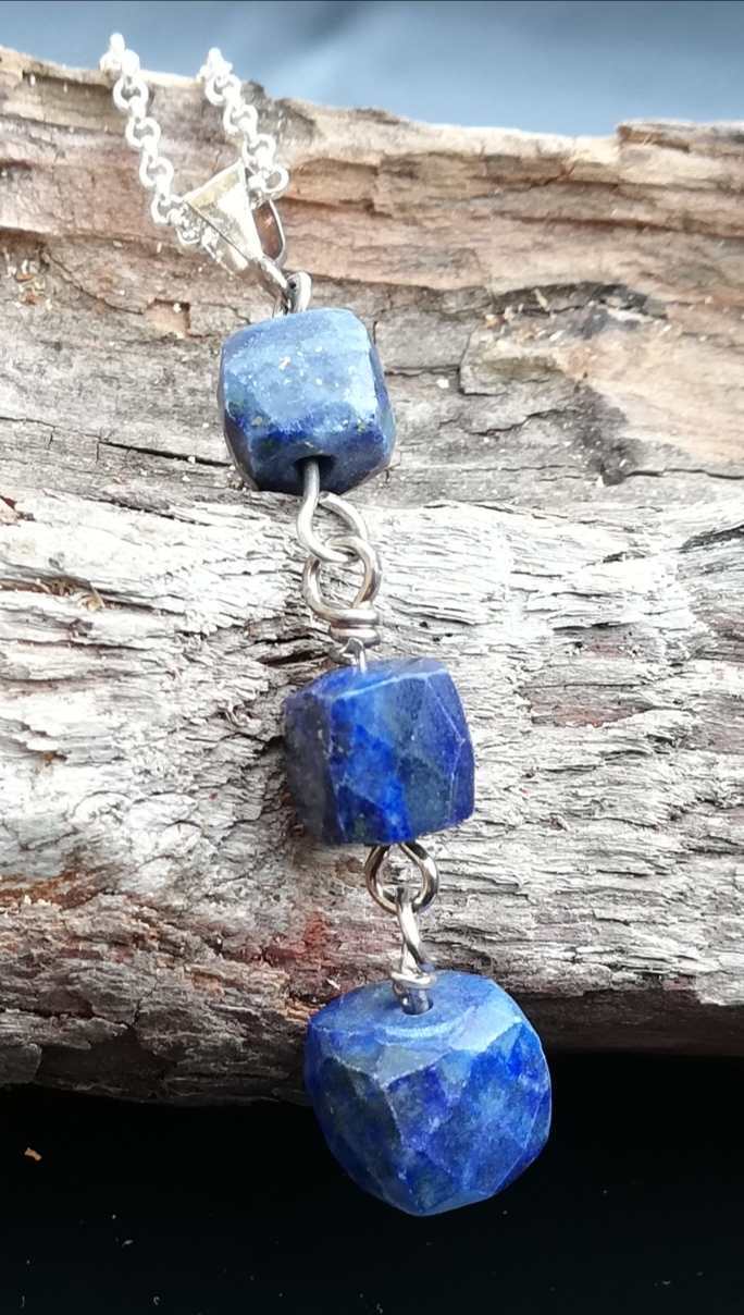 semi precious jewelry lapis lazuli jewelry set lapis lazuli cube necklace gemstone star necklace blue star necklace and earrings