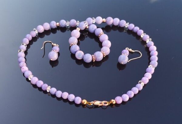Lavender Opal Necklace Earring Set