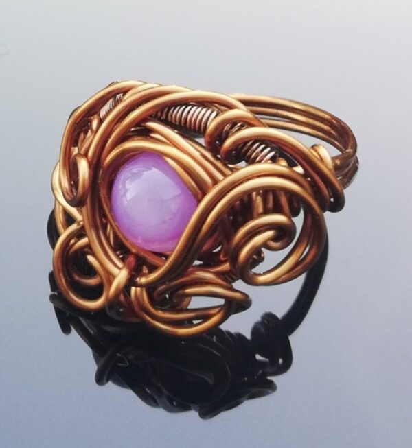 Purple Agate wire ring
