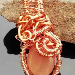 wire wrapped sunstone pendant