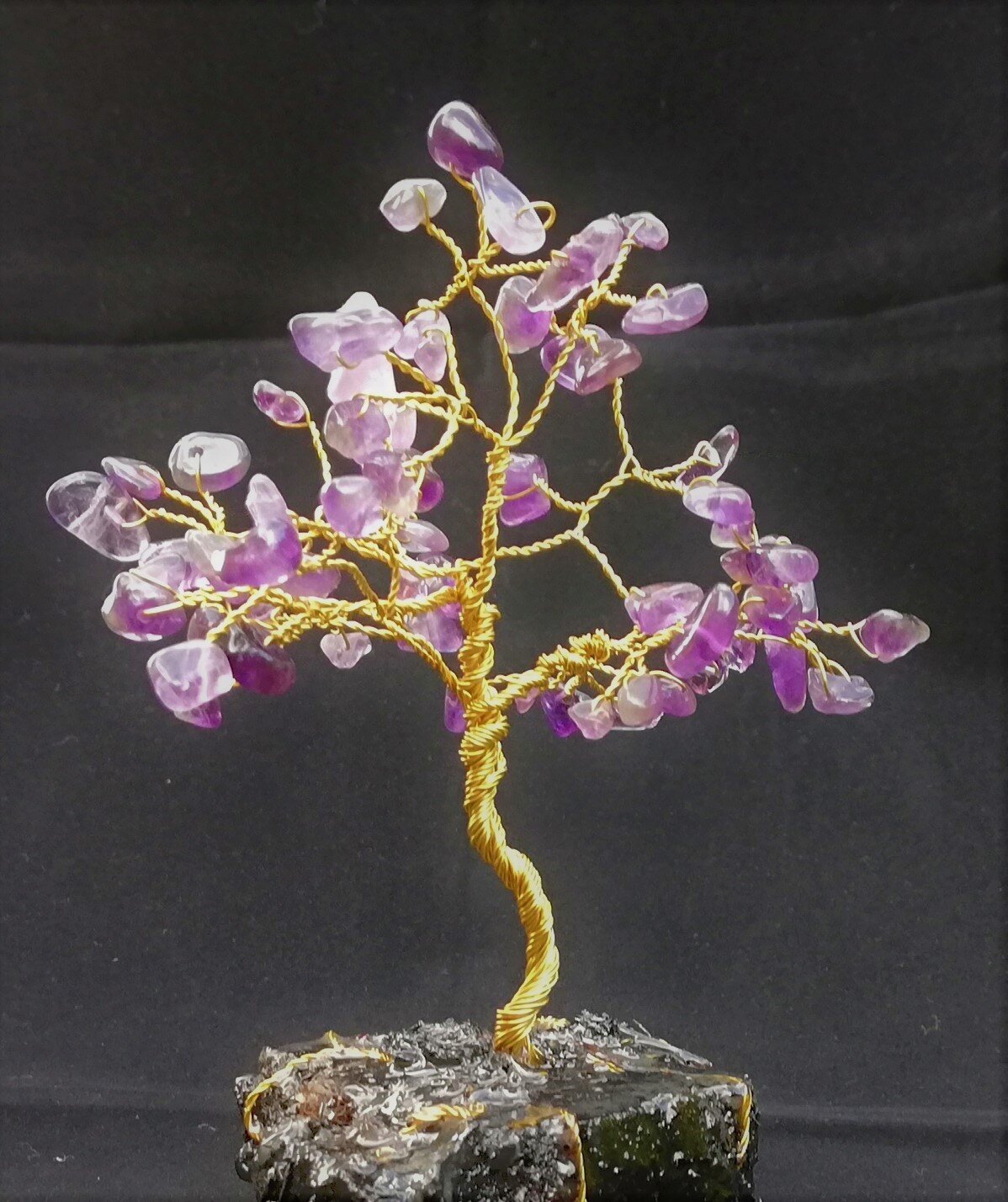 Amethyst & wire tree of life sculpture