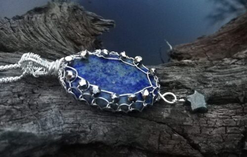 Lapis Lazuli pyrite pendant