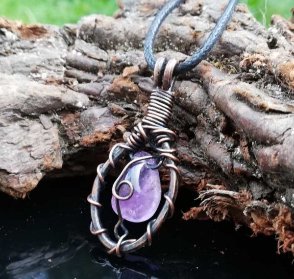 violet purple quartz pendant