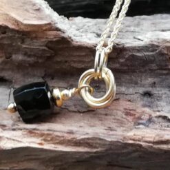 black spinel jewellery pendant drop necklace