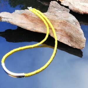 Yellow necklace sterling silver