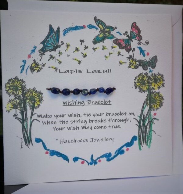 Lapis Lazuli wish bracelet card