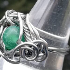 Dark green dragon eye wire ring