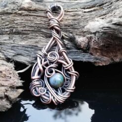 Ocean Jasper, wire wrapped pendant