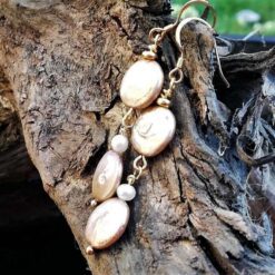 coffee pearl earrings