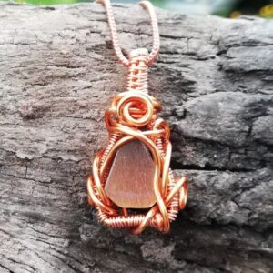 Golden Moonstone wire wrapped pendant