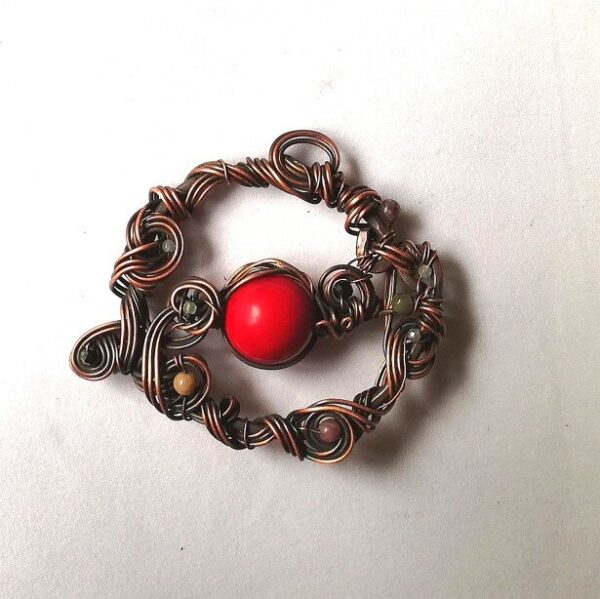 wire wrapped pendant red stone