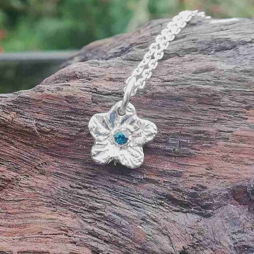 little flower necklace fine silver