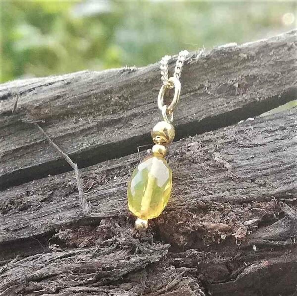 opal drop necklace, gold over sterling silver