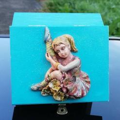 turquoise blue trinket box ballet dancing girl