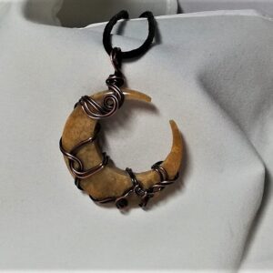 wire wrapped fossil coral copper wire pendant necklace