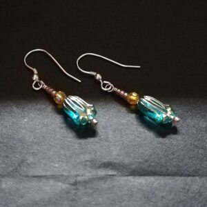 Blue Flower Sterling Silver earrings