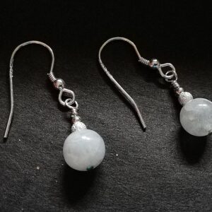 Sterling Silver and White Moonstone earrings